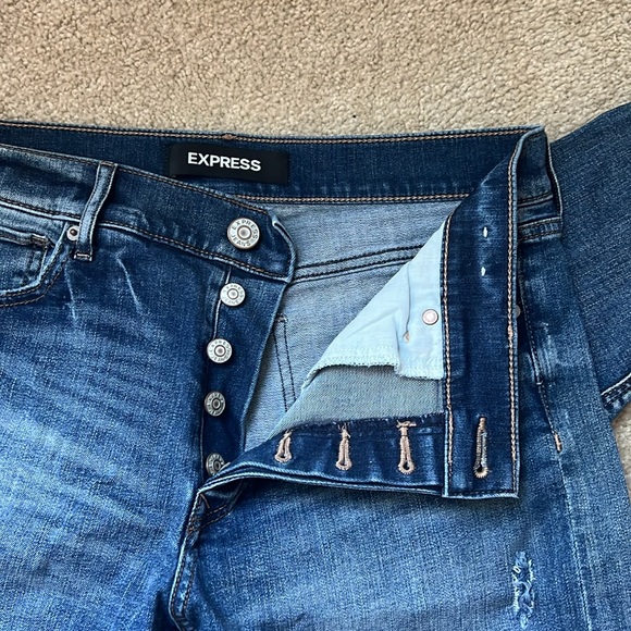 Express Vintage High-Rise Ripped Skinny Jeans Size 8 - Picture 2 of 6